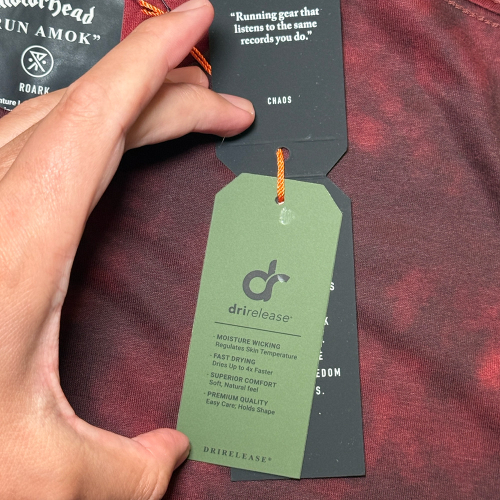 Roark 'Motorhead' Mathis Core SS Active Tee Size M NWT Red/Black - Picture 4 of 10